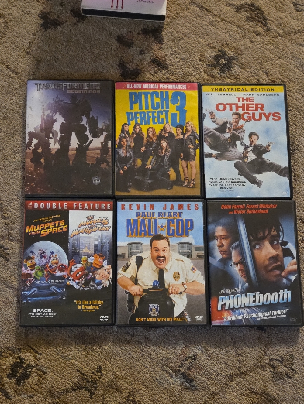 Assorted Movie DVD Collection - Blue/Yellow/Black Covers